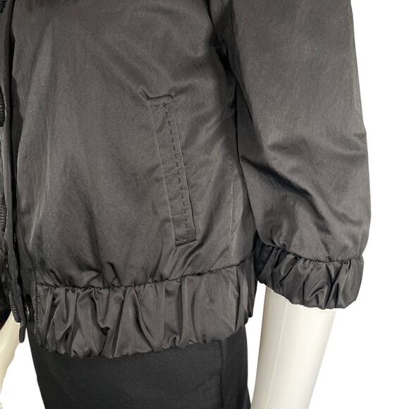 Bizz Half Sleeve Button-up Jacket Black Ruffle - Picture 6 of 12